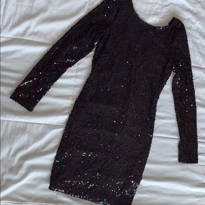 Motel Rocks Sequin Black Dress